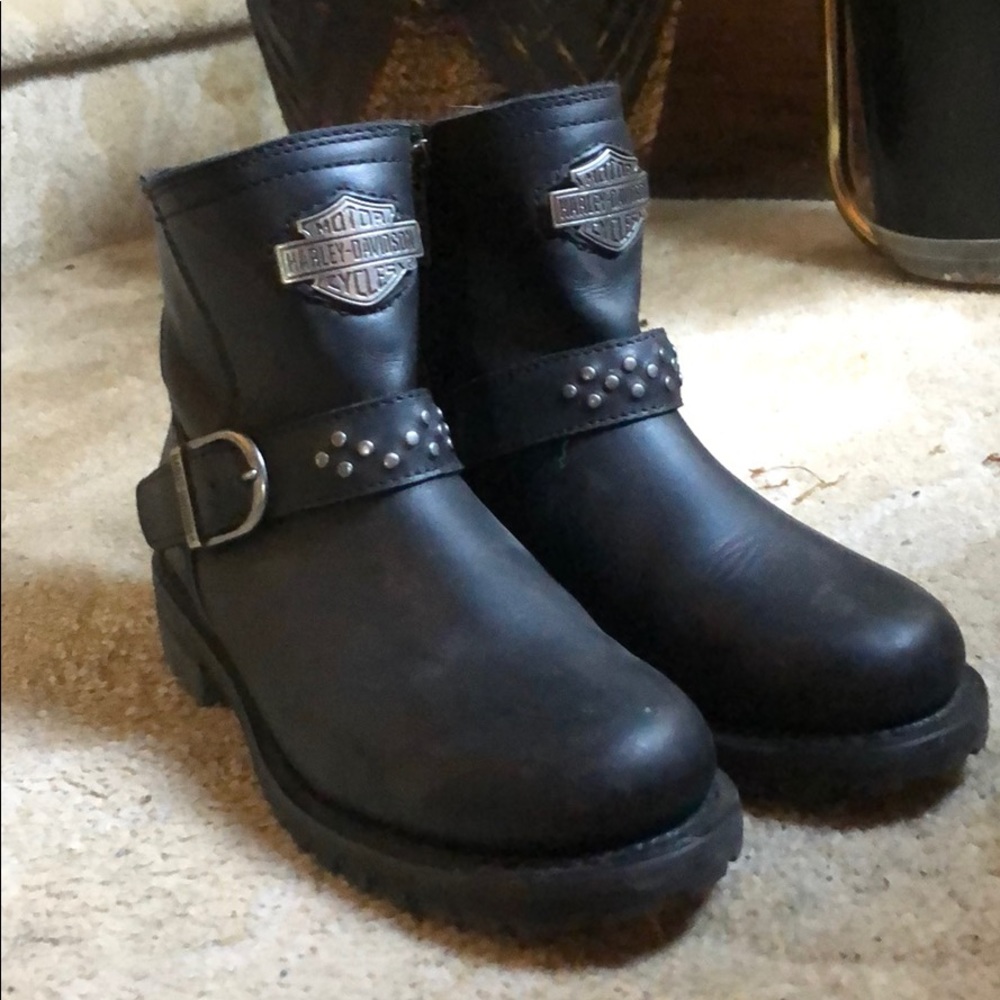 HARLEY DAVIDSON GENUINE LEATHER HARNESS BOOTS SZ 8